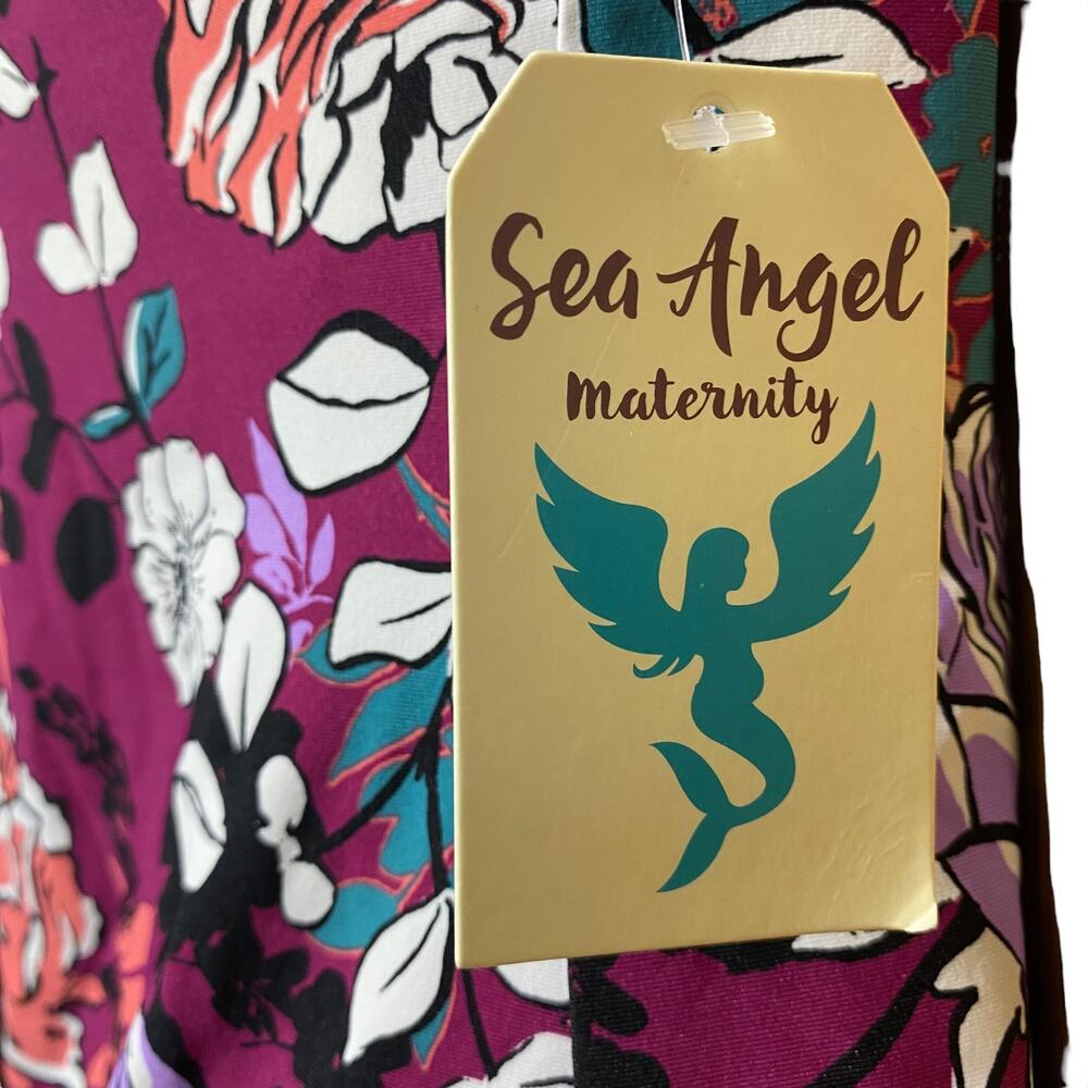 NWT Sea Angel‎ Maternity Bordeaux Blossom floral and lace one piece swimsuit XL - Picture 6 of 10